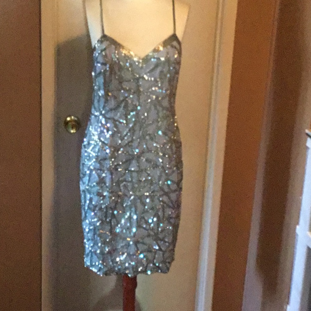 Thinned straps Sequined Dress
